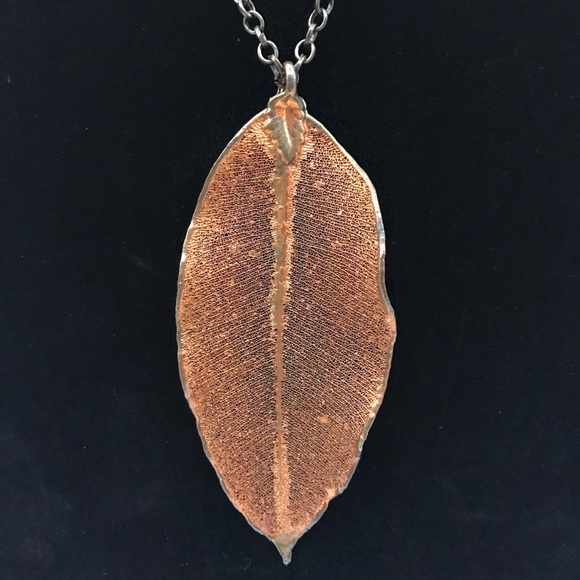 Copper Leaf Necklace - Picture 2 of 6